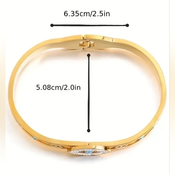 18k Evil Eye | Bangle| Bracelet - Picture 3 of 4